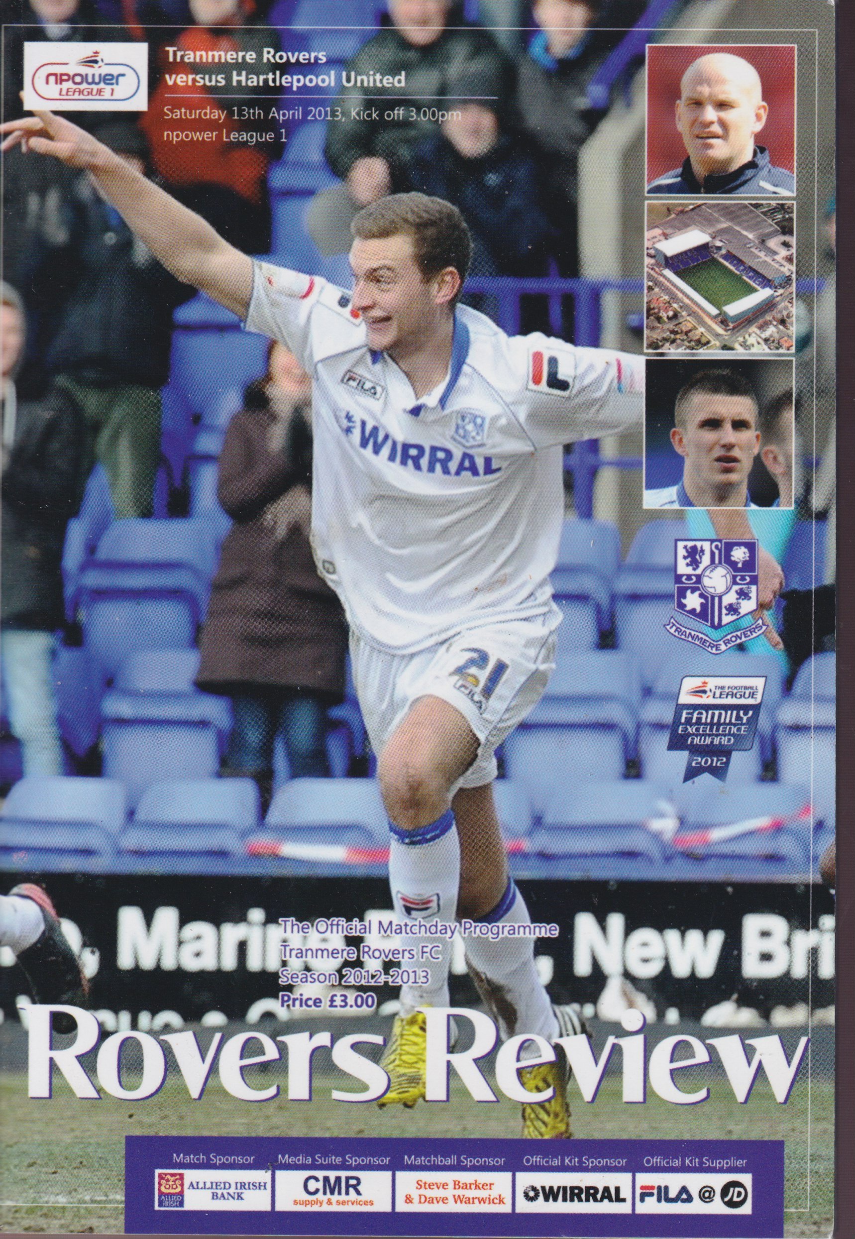Tranmere Rovers v Hartlepool United match programme